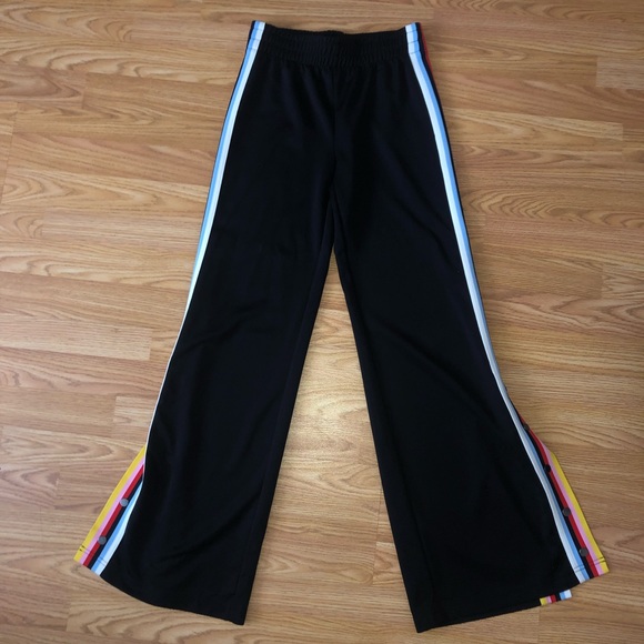 Express rainbow strip snap track pants. Size XS. - Picture 1 of 4